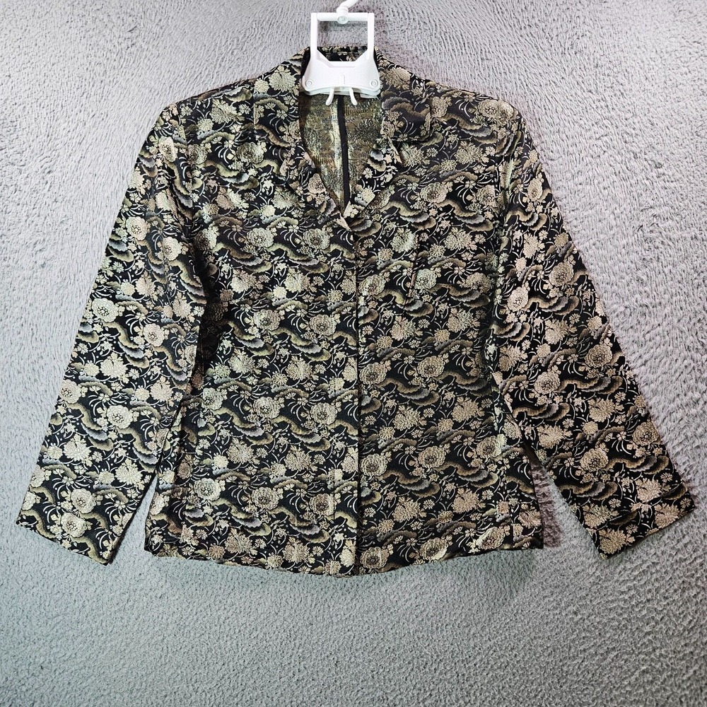 Chico's Shirt Top Women Size 0 Silk Blend Button Up Elegance Work‎ Shiny